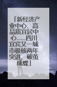 新经济产业中心、高品质宜居中心……四川宜宾又一城市极核两年突进、破茧成蝶