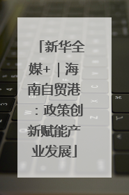 新华全媒+｜海南自贸港：政策创新赋能产业发展