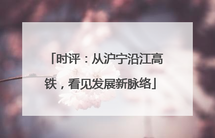时评：从沪宁沿江高铁，看见发展新脉络