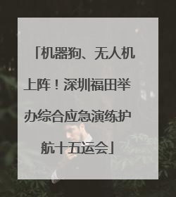 机器狗、无人机上阵！深圳福田举办综合应急演练护航十五运会