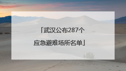 武汉公布287个应急避难场所名单