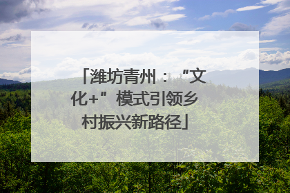 潍坊青州：“文化+”模式引领乡村振兴新路径