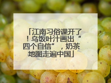 江南习俗课开了！乌饭叶汁画出“四个自信”，奶茶地图走遍中国