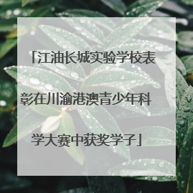江油长城实验学校表彰在川渝港澳青少年科学大赛中获奖学子