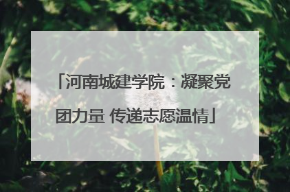 河南城建学院：凝聚党团力量 传递志愿温情