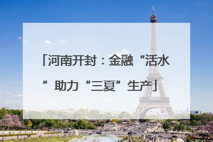 河南开封：金融“活水”助力“三夏”生产