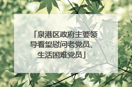 泉港区政府主要领导看望慰问老党员、生活困难党员