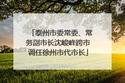 泰州市委常委、常务副市长沈峻峰跨市调任徐州市代市长