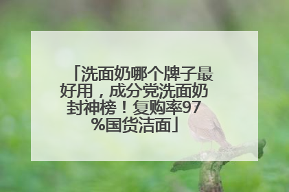 洗面奶哪个牌子最好用，成分党洗面奶封神榜！复购率97%国货洁面