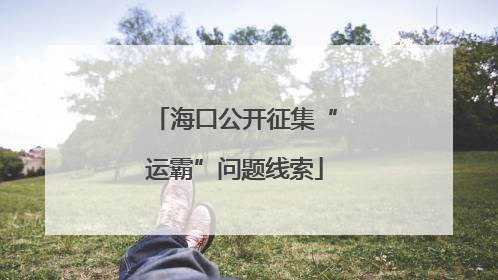 海口公开征集“运霸”问题线索
