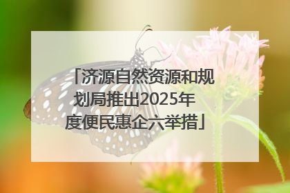 济源自然资源和规划局推出2025年度便民惠企六举措