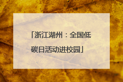 浙江湖州：全国低碳日活动进校园