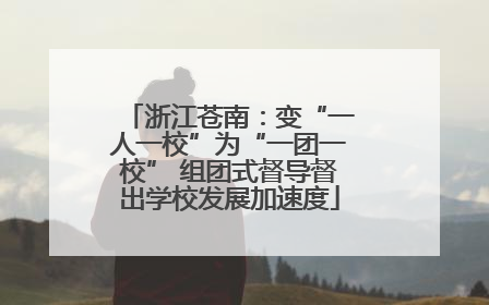 浙江苍南：变“一人一校”为“一团一校” 组团式督导督出学校发展加速度