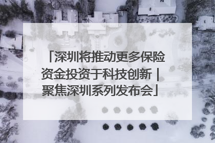 深圳将推动更多保险资金投资于科技创新｜聚焦深圳系列发布会