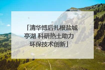 清华博后扎根盐城亭湖 科研热土助力环保技术创新