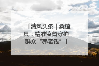 清风头条｜桑植县：精准监督守护群众“养老钱”