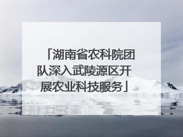 湖南省农科院团队深入武陵源区开展农业科技服务
