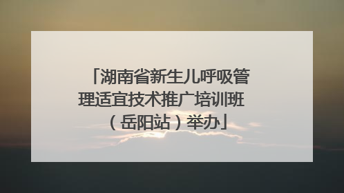 湖南省新生儿呼吸管理适宜技术推广培训班（岳阳站）举办