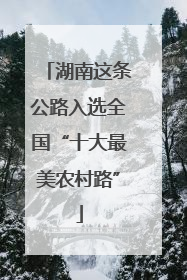 湖南这条公路入选全国“十大最美农村路”