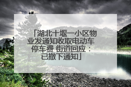 湖北十堰一小区物业发通知收取电动车停车费 街道回应：已撤下通知