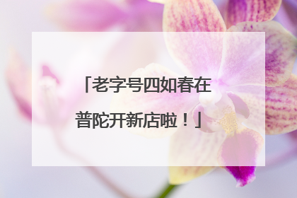 老字号四如春在普陀开新店啦！