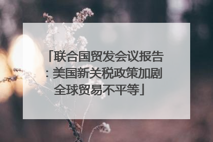 联合国贸发会议报告：美国新关税政策加剧全球贸易不平等