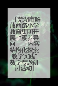 芜湖市解放西路小学教育集团开展“素养导向——内容结构化探索教学实践”数学专题研讨活动