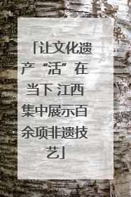 让文化遗产“活”在当下 江西集中展示百余项非遗技艺
