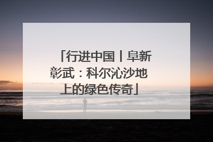 行进中国丨阜新彰武：科尔沁沙地上的绿色传奇