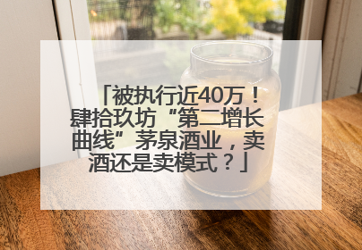 被执行近40万！肆拾玖坊“第二增长曲线”茅泉酒业，卖酒还是卖模式？