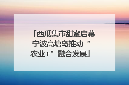 西瓜集市甜蜜启幕 宁波高塘岛推动“农业+”融合发展