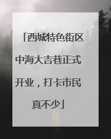 西城特色街区中海大吉巷正式开业，打卡市民真不少