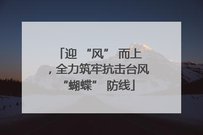 迎 “风” 而上，全力筑牢抗击台风 “蝴蝶” 防线