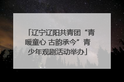 辽宁辽阳共青团“青暖童心 古韵承今”青少年观剧活动举办