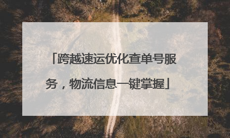跨越速运优化查单号服务，物流信息一键掌握