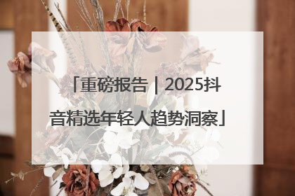 重磅报告｜2025抖音精选年轻人趋势洞察