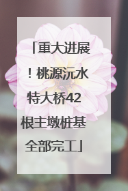重大进展！桃源沅水特大桥42根主墩桩基全部完工