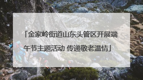 金家岭街道山东头管区开展端午节主题活动 传递敬老温情