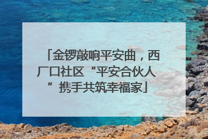 金锣敲响平安曲，西厂口社区“平安合伙人”携手共筑幸福家