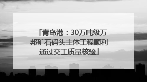 青岛港：30万吨级万邦矿石码头主体工程顺利通过交工质量核验