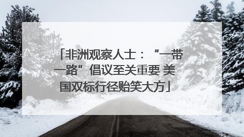 非洲观察人士：“一带一路”倡议至关重要 美国双标行径贻笑大方