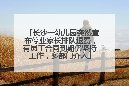 长沙一幼儿园突然宣布停业家长排队退费，有员工合同到期仍坚持工作，多部门介入