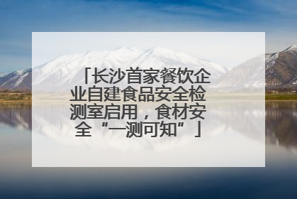 长沙首家餐饮企业自建食品安全检测室启用，食材安全“一测可知”