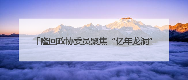 隆回政协委员聚焦“亿年龙洞” 推动文旅融合赋能乡村振兴
