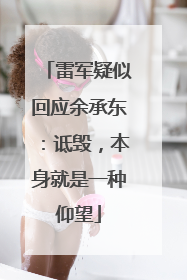 雷军疑似回应余承东：诋毁，本身就是一种仰望