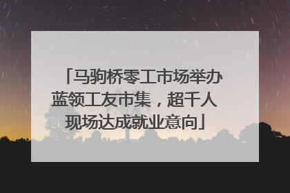 马驹桥零工市场举办蓝领工友市集，超千人现场达成就业意向