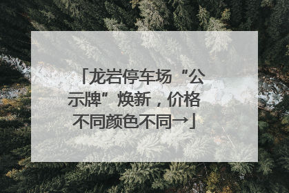 龙岩停车场“公示牌”焕新，价格不同颜色不同→