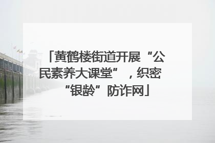 黄鹤楼街道开展“公民素养大课堂”，织密“银龄”防诈网