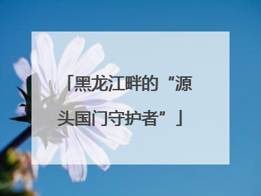 黑龙江畔的“源头国门守护者”