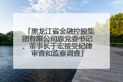 黑龙江省金融控股集团有限公司原党委书记、董事长于宏接受纪律审查和监察调查